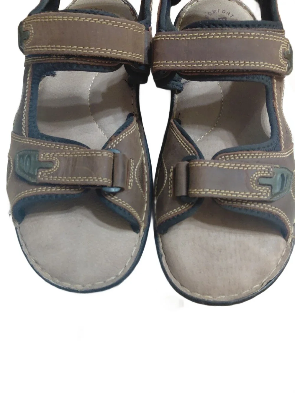 Bjorndal Men's Brown Leather Outdoor Sandals Adjustable Cushioned Size 12
